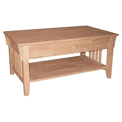 Cottage coffee table unfinished furniture: International Concepts Unfinished Wood Coffee Table ...