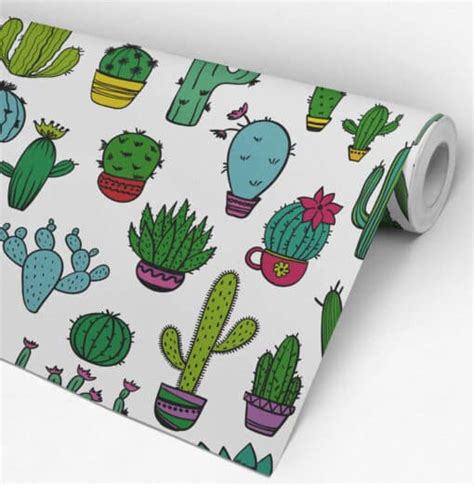 Cacti Pattern Removable Wallpaper