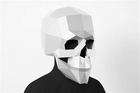 Human Skull Mask Diy Low Poly Mask Skull Paper Craft Mask Skull Pdf