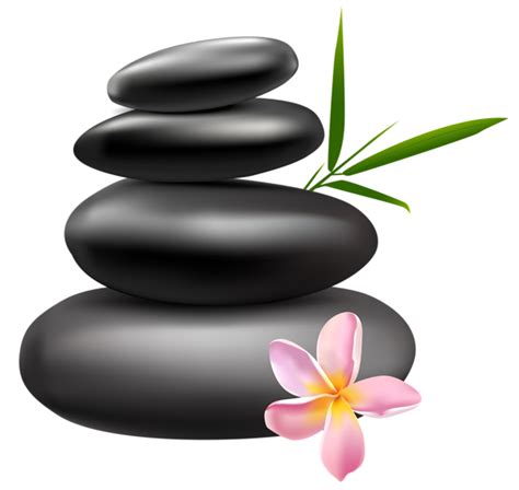 Spa Stones With Pink Flower Png Clipart Image Clip Art Spa