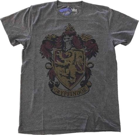 Harry Potter Heren Tshirt S Gryffindor Dyed Grijs