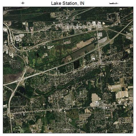 Aerial Photography Map Of Lake Station In Indiana