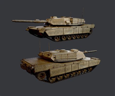 M1 Abrams Tank Military Vehicle Game Ready 02 3d Model Military