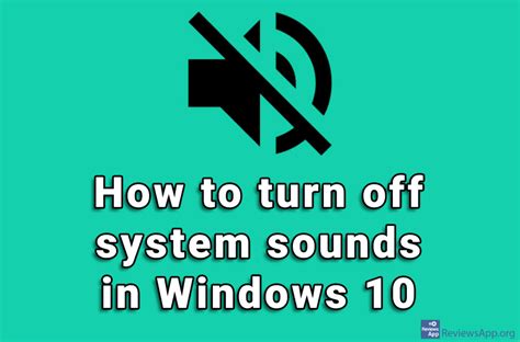How To Turn Off System Sounds In Windows 10 ‐ Reviews App