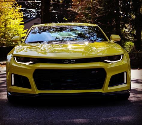 Chevrolet Camaro Zl1 Painted In Bright Yellow Photo Taken By