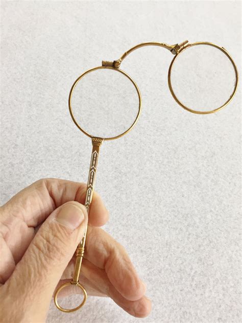 Victorian Lorgnette Folding Eyeglasses Gold Gilt And White Etsy Victorian Jewelry White