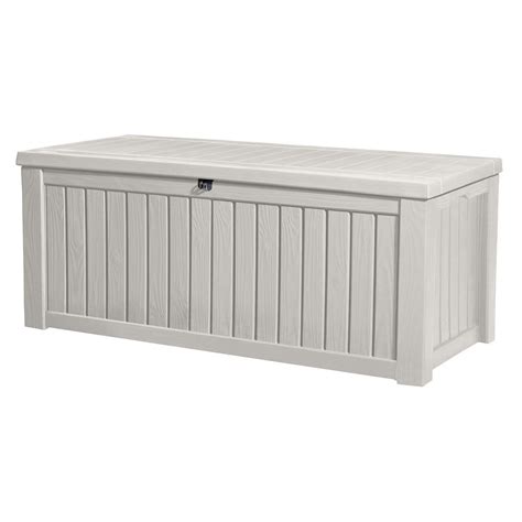 Keter Rockwood Jumbo 150 Gl 570 L White Outdoor Deck Storage Box