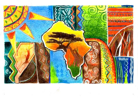Africa In Colours Combination Inspiration Painting Unique Print
