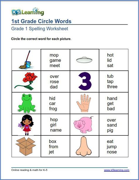Spell It For First Grade 1 Worksheets 99worksheets