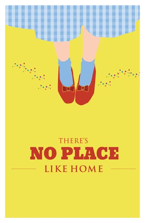 Inspirational Quote Print Theres No Place Like Home Classic Movie Poster Quote Poster