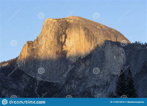 Sunset On Half Dome Yosemite National Park Stock Photo Image Of