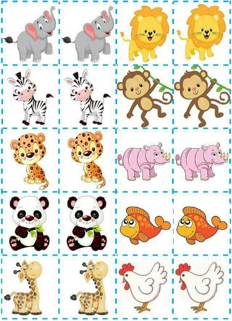 Este album de juegos matematicos para imprimir con 21 fotos e imágenes. Juego de la memoria. | Aprendizaje niños, Educación de niños, Memorama de animales