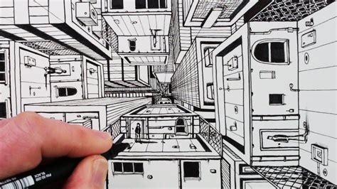 How To Draw 1 Point Perspective Draw 3d Buildings 1 Point