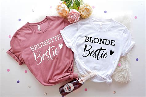 Blonde Bestie Brunette Bestie Best Friends Tees Bff Etsy
