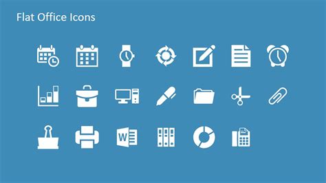 Flat Office Powerpoint Icons Slidemodel