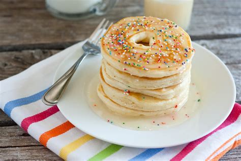 Doughnut Pancakes With Doughnut Glaze Syrup Cooking Classy