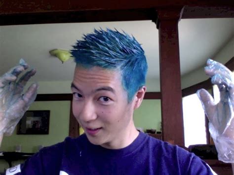 Rumble / funny & weird — man with blue hair suit cane. Bleaching and Dyeing Asian Hair to Blue (and Purple) - YouTube