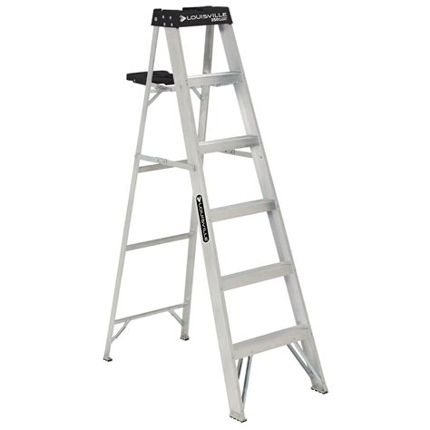 Louisville Ladder 6 Aluminum Step Ladder 10 Reach 250 Lbs Load