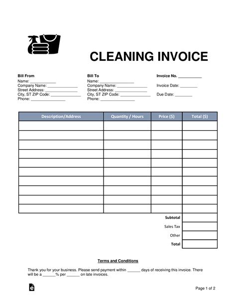 I'm aidan sm , the financial aid virtual assistant. Free Cleaning (Housekeeping) Invoice Template - Word | PDF ...