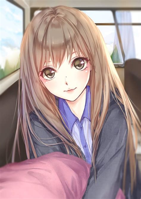 Lovely Girl Looks Kind And Happy Anime