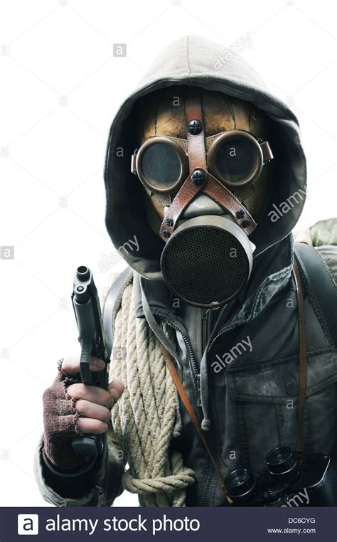 Download This Stock Image Post Apocalyptic Survivor In Gas Mask