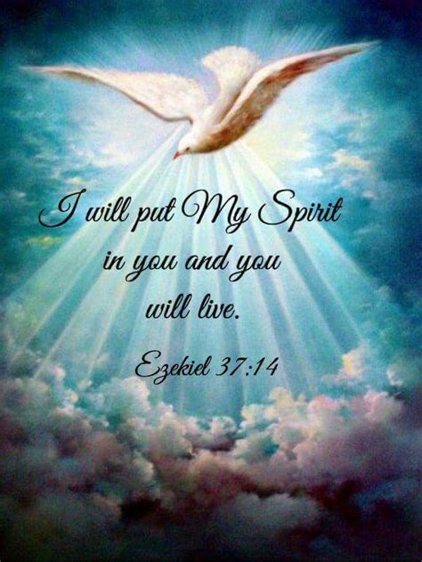 Ezekiel 37:14 (NIV) - I will put My Spirit in you and you will live