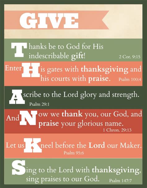 Free Printable Give Thanks Thanksgiving Scripture Art The