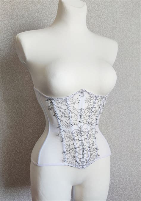 wedding white lace underbust corset corset bride women sexy etsy