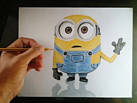 Cómo Dibujar Un Minion Con Lápices De Colores How To Draw A Minion