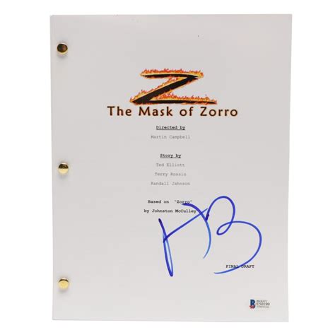 Antonio Banderas Autographed The Mask Of Zorro Script Beckett Coa Ebth