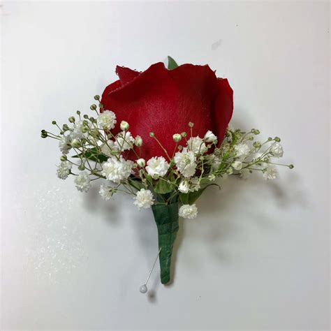 B9 Red Rose Boutonniere In Bensalem Pa Flower Girl Florist