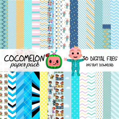 25 Png Files Cocomelon Rainbow Cocomelon Digital Papers Etsy