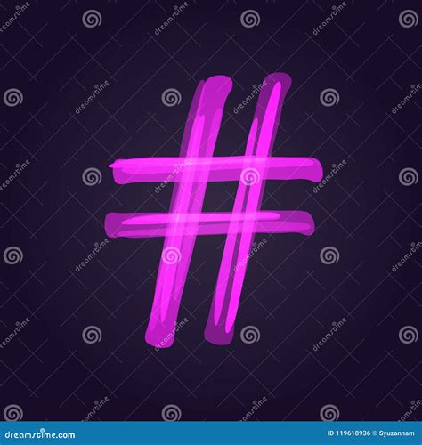 Hashtag Sign With Abstract Composition Vector Illustration Stock