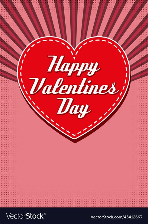 Vintage Valentines Day Template Royalty Free Vector Image