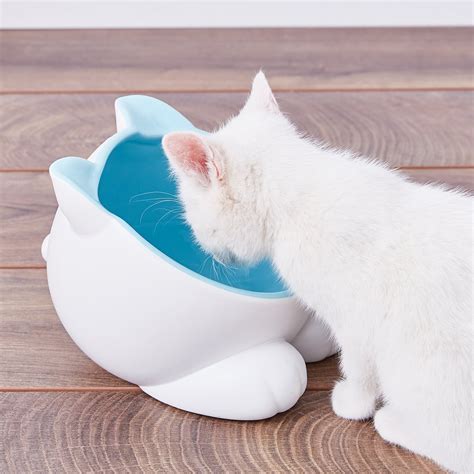 Vivipet Ceramic Big Head Elevated Cat Water Bowl Arctic