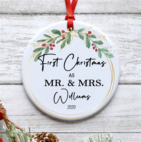 Personalized Mr And Mrs Christmas Ornament First Christmas Etsy Our