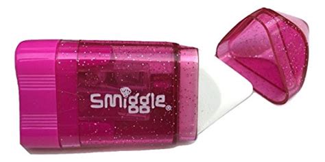 Smiggle 2 In 1 Pencil Sharpener And Eraser Sparkle Pink Buy Online In