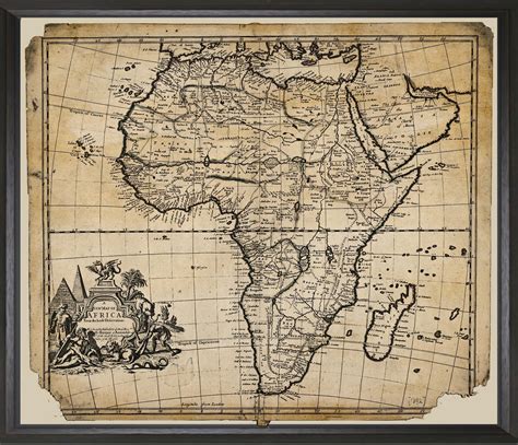 Antique Map Of Africa Africa Map Vintage Wall Art Old World Maps