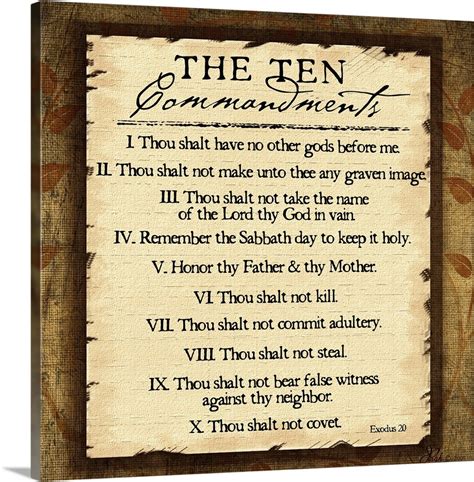 Here is the 10 commandments list from exodus 20 and from deuteronomy 5. Ten Commandments Wall Art, Canvas Prints, Framed Prints ...