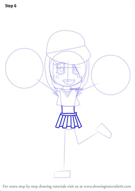 Learn How To Draw A Cheerleader Cartoon People For Kids Step By Step