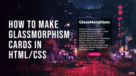 How To Create Glassmorphism Card In Html Css Glassmorphism Tutorial