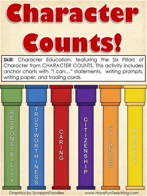 Character Counts Character Education Activity | Have Fun Teaching