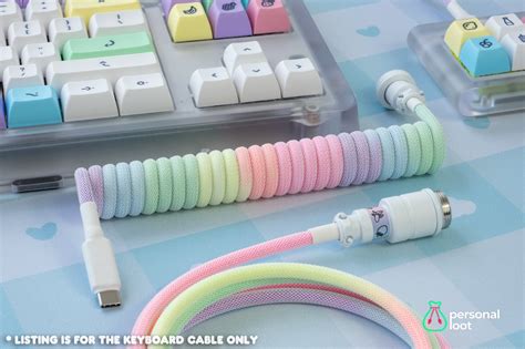 Milkshake Themed Custom Coiled Keyboard Cable With White Etsy