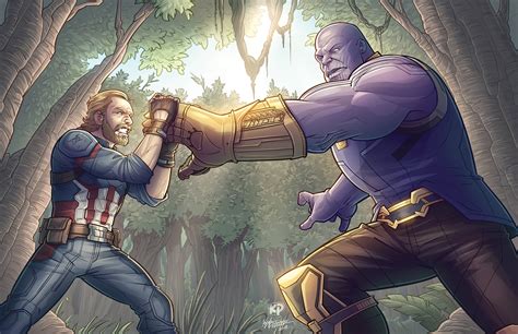 Captain America Vs Thanos 2020 4k Wallpaperhd Superheroes Wallpapers