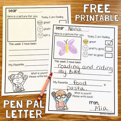 Free Printable Pen Pal Letter Primary Playground