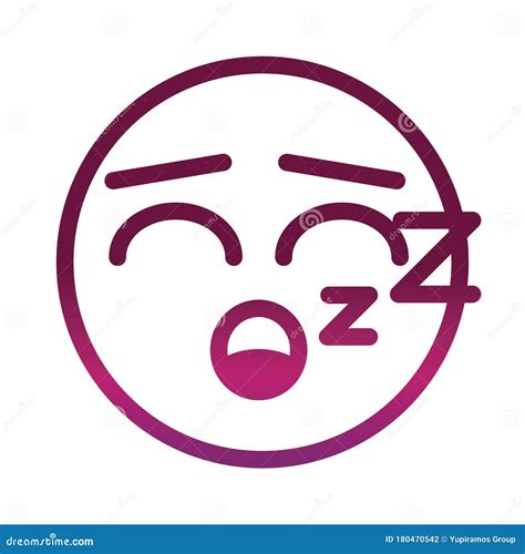 Sleeping Funny Smiley Emoticon Face Expression Gradient Style Icon