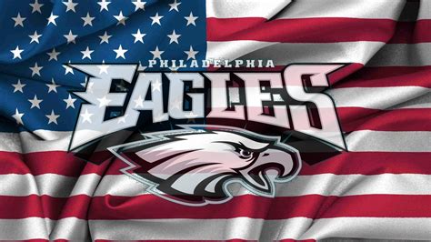Philadelphia Eagles Logo On Usa Flag Windy Canvas