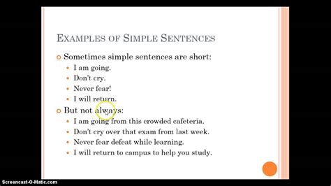 Simple Sentences Youtube