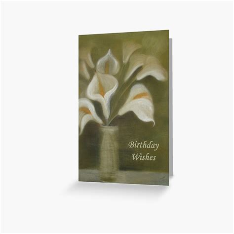 Calla Lilies Birthday Wishes Greeting Card For Sale By Taiche