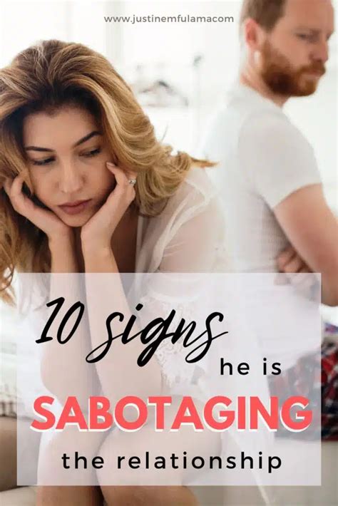 signs he is sabotaging the relationship and what to do